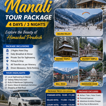 Manali Tour Package – 4 Days / 3 Nights